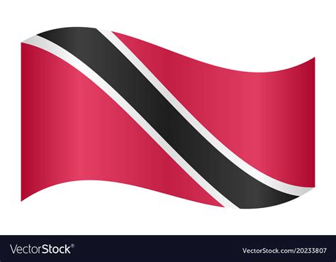 Trinidad And Tobago Flag Waving White Background Vector Image