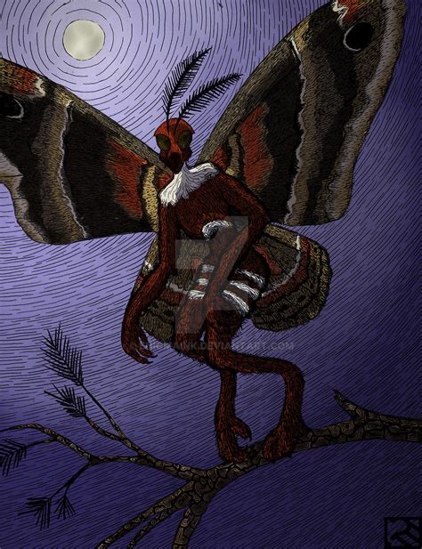 Painted Mothman By Enigmaink On Deviantart