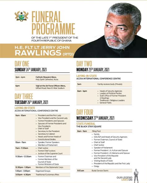 Rawlings' funeral programme | Citinewsroom - Comprehensive News in Ghana