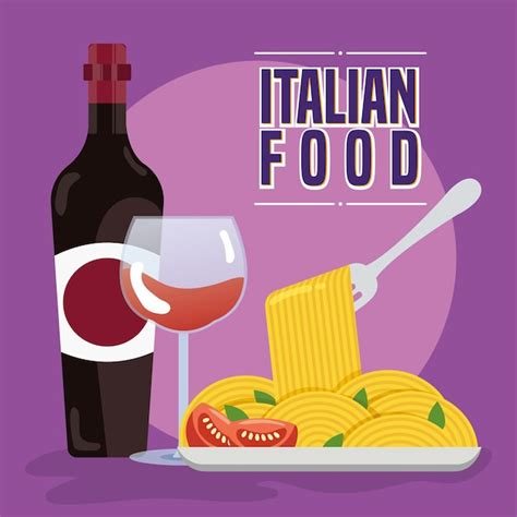 Premium Vector Traditional Italian Food Vector Illustration