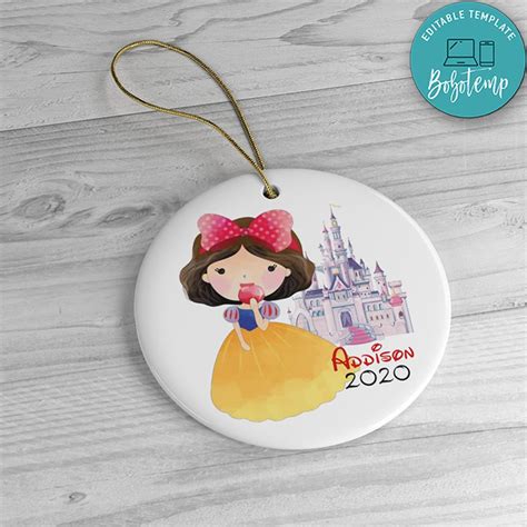 Snow White Christmas Ornament Gift | Createpartylabels