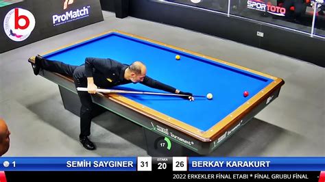 Cushion Billiards Sem H Sayginer Vs Berkay Karakurt Bant B Lardo