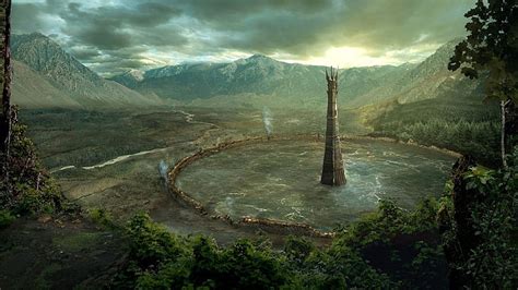 HD wallpaper: The Lord of the Rings, Isengard, Orthanc, tower, artwork, fantasy art | Wallpaper ...