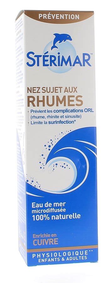 Nez Sujet Aux Rhumes Enrichie Au Cuivre Stérimar Spray De 100 Ml
