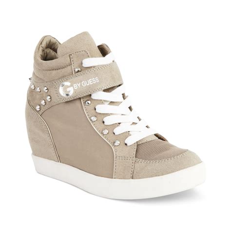 Lyst G By Guess Womens Shoes Pop Star Wedge Sneakers In Natural