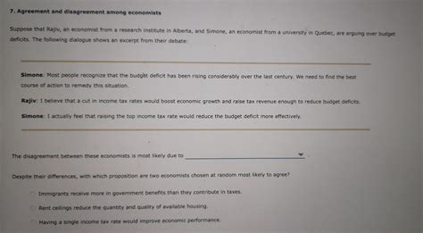 Solved Agreement And Disagreement Among Economists Chegg