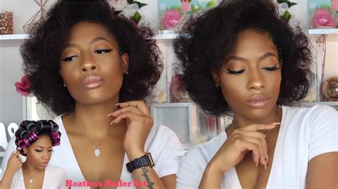 How To Best Heatless Roller Set Type Natural Hair Youtube