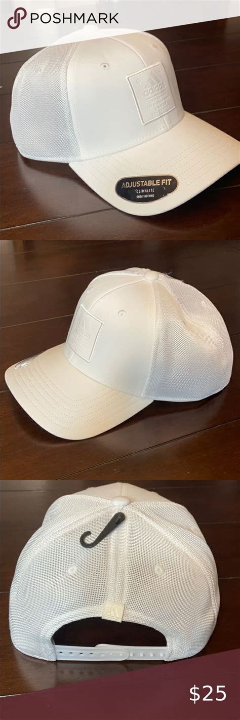 Adidas Mens Hat All White Adjustable Nwt
