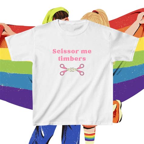 Scissor Me Timbers Funny Gay Pride Baby Tee Y2k 90s Baby Tee Pride