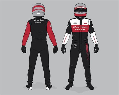 Premium Vector Racing Driver Uniform Template Mockup Design