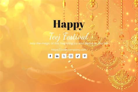 Premium Psd Blue Teej Indian Festival Background