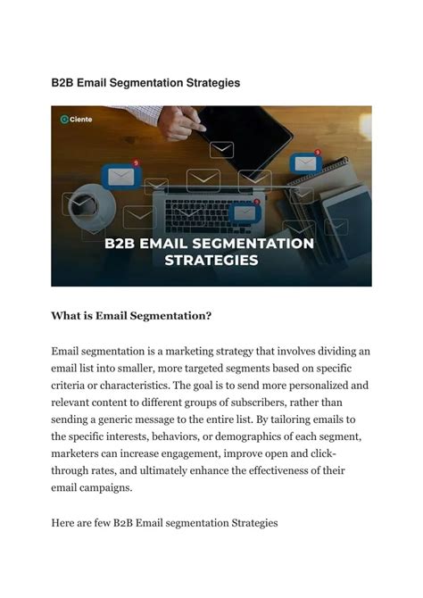 Ppt B B Email Segmentation Strategies Powerpoint Presentation Free