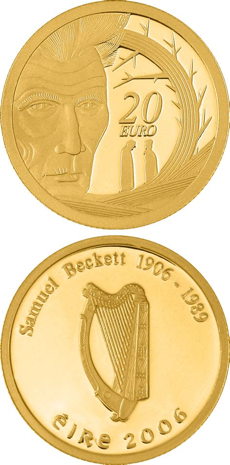 Gold 20 euro coins. The 20 euro coin series from Ireland