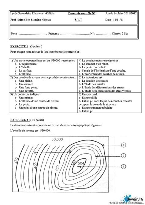 Devoir De Contr Le N Me Ann Es Sciences Sciences Svt