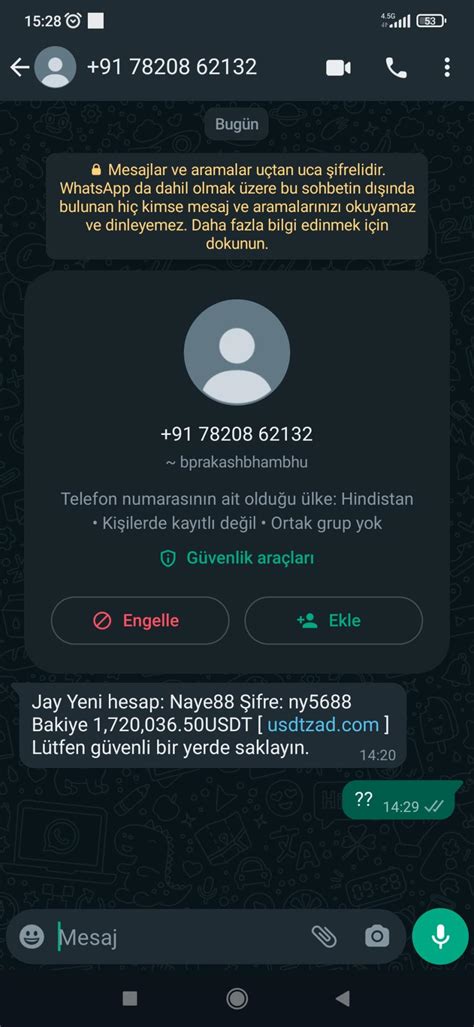 Whatsapp Taraf Ma Gelen Yabanc Bir Numara Ikayetvar