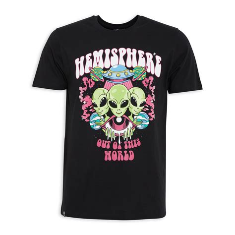 Black Graphic T Shirt Hemisphere