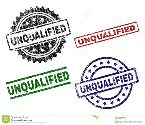 Grunge Textured Unqualified Seal Stamps Stock Vector Illustration Of