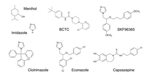 Structures Of The Various Trpm8 Antagonists And Menthol Chemical