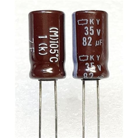 Nippon Chemi con KY 82uf 35v 105 ราคา10ตว capacitor ตวเกบประจ