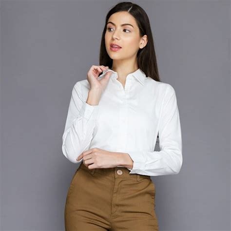 Jual Pakaian Baju Kemeja Kameja Polos Putih Kerja Kantor Wanita Casual