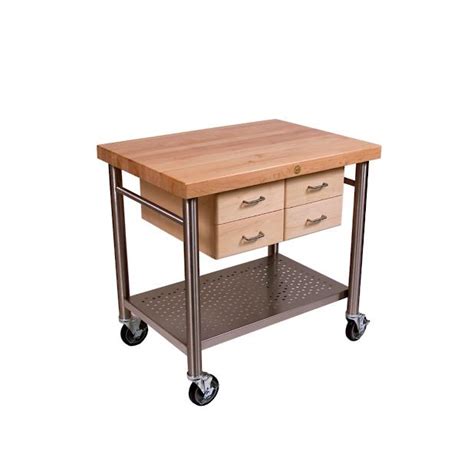 Maple And Stainless Steel Prep Cart Frontgate