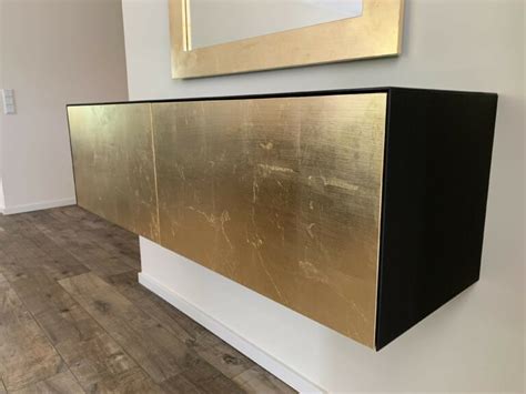 Schwebendes Sideboard In Gold B K Design