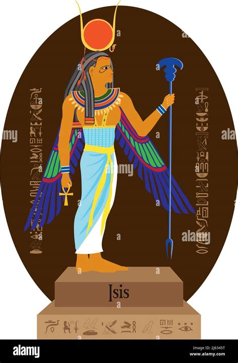 Ilustración vector aislado del dios egipcio, Isis Imagen Vector de stock - Alamy