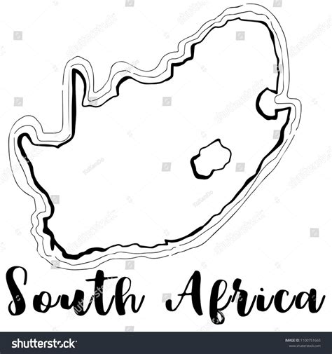 Hand Drawn South Africa Map Sketch Vector Illustration Sponsored South