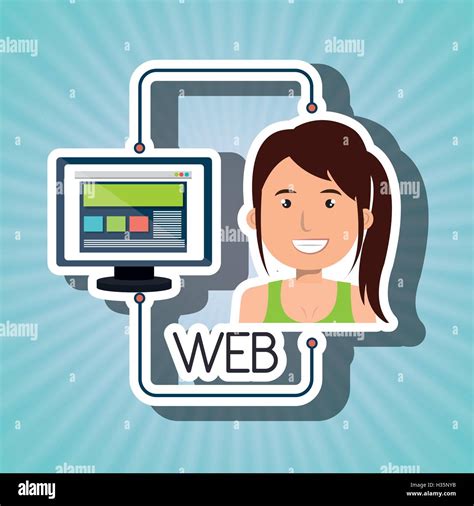 woman cartoon web page stock vector image art alamy