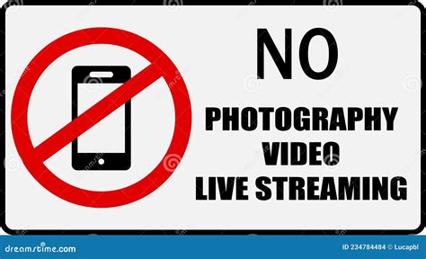 No Photography And No Video Recording Signboard Stock Illustration