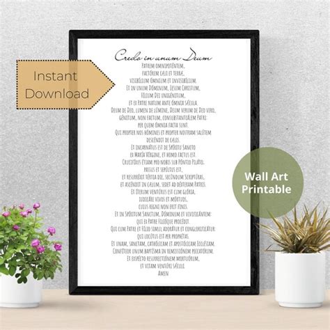 The Nicene Creed In Latin Printable T Christian Etsy