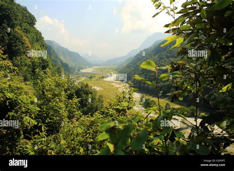 The Seti Gandaki River Valley And Phedi Village Kaski District Nepal