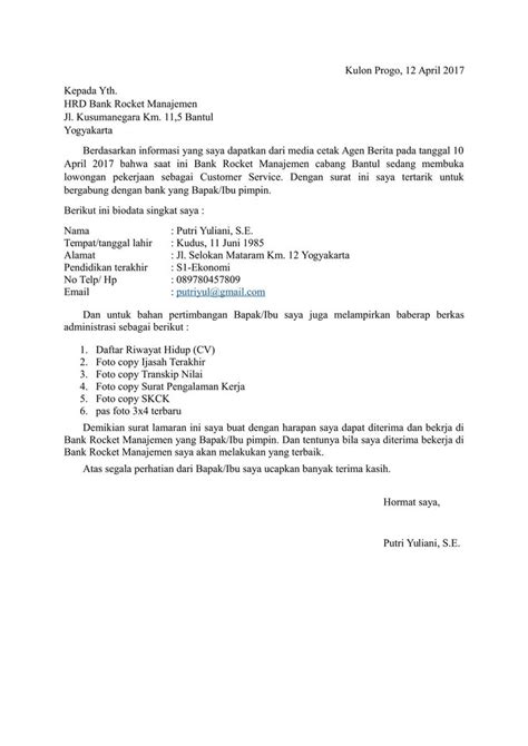 Surat Lamaran Kerja Admin Jne Delinewstv