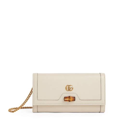 Womens Gucci White Diana Continental Chain Wallet Harrods Uk