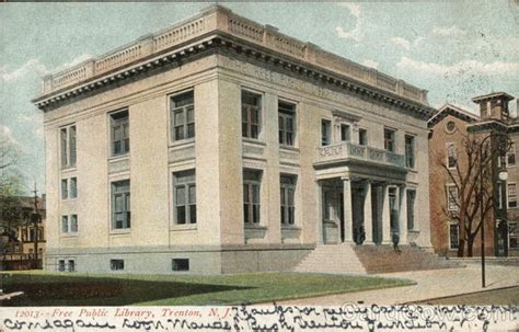 Free Public Library Trenton, NJ Postcard