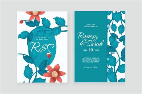 Floral Wedding Invitation Vector Art Icons And Graphics For Free Download