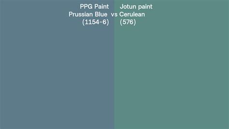 Ppg Paint Prussian Blue 1154 6 Vs Jotun Paint Cerulean 576 Side By