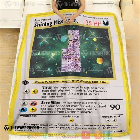 HOT Anime Pokemon 1st Edition MissingNo Holo Rare Vintage Blanket