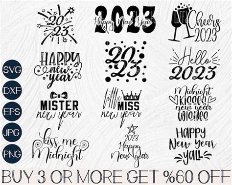 2023 SVG Bundle New Years SVG Happy New Year SVG Christmas Etsy Finland