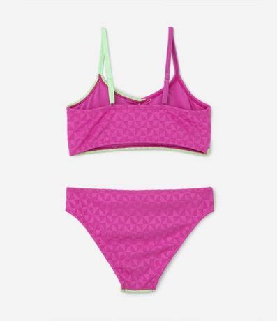 Bikini Infantil con Estampa Bloques de Color y Protección UV Talle 5 a 14 años Renner