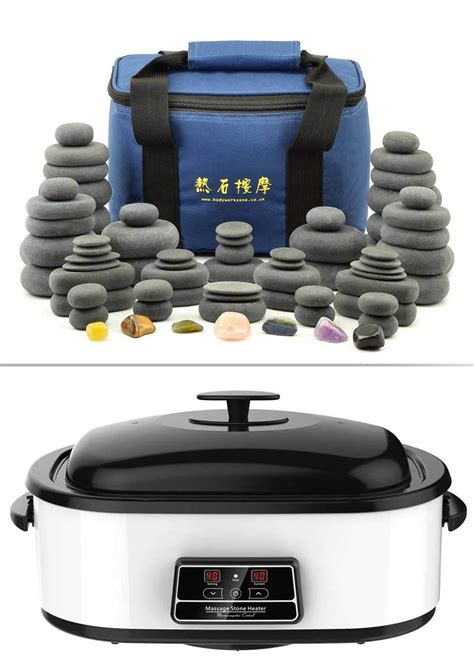 Buy Massagemaster Hot Stone Massage Kit 70 Basalt Chakra Stones 17