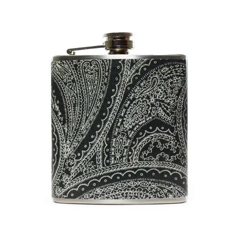 Black Paisley Flask for Women Gifts by thehairofthedog on Etsy