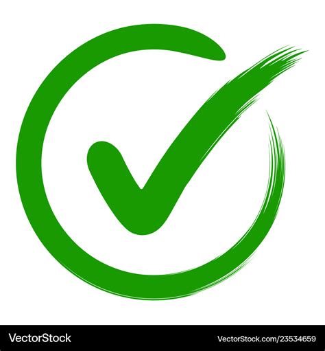 Approval Symbol Check Mark In A Circle Drawn Hand Vector Image