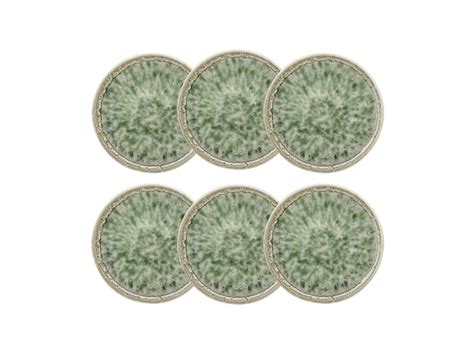 Novastyl Lot 6 Assiettes Plates Jade 27cm En Porcelaine Vert