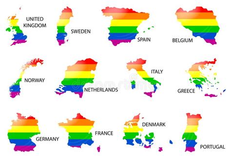 Mapa Gay De Los PaÍses De Europa De La Bandera Stock De Ilustración