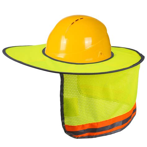 Hard Hat Sun Shade Full Brim Mesh Neck Sun Shield Protector With High