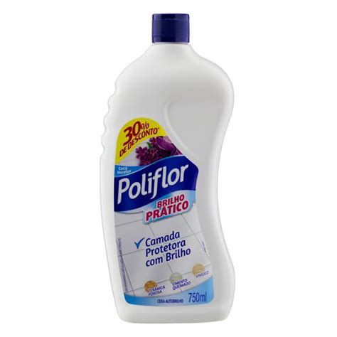 Cera Líquida Autobrilho Incolor Poliflor Brilho Prático Squeeze 750ml