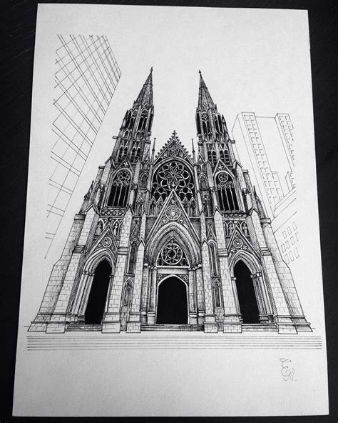 Gothic Church Drawing