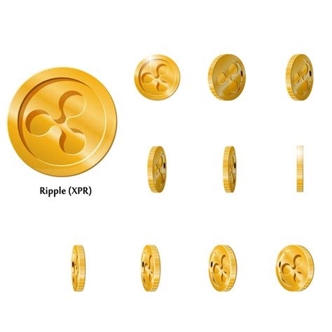 Gold Rotate Ripple Coins Premium Vector