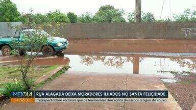 Meio Dia Paraná Cascavel Rua alagada deixa moradores ilhados Santa